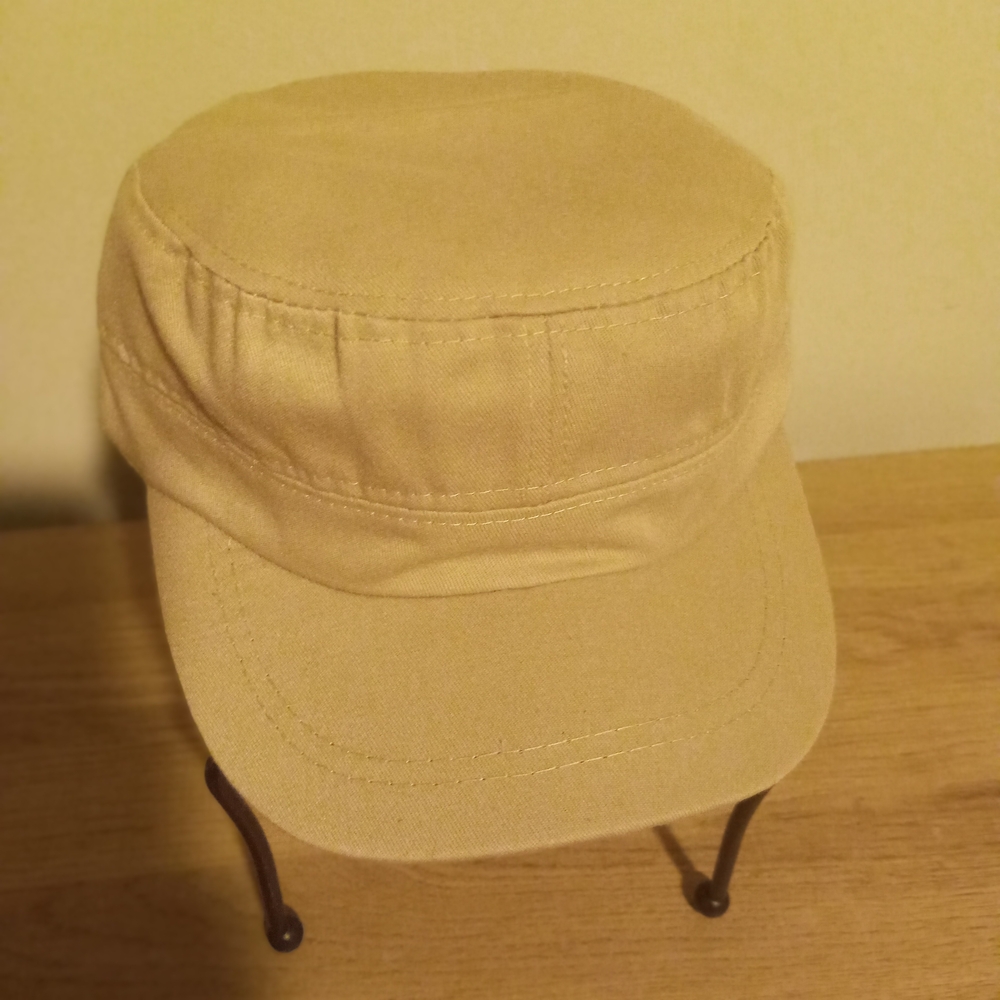 Men's Tan Military-Style Cap - Unbranded ~ Free Shipping! ☆